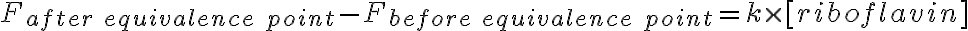 F_{after\ equivalence\ point}-F_{before\ equivalence\ point}=k\times [riboflavin]